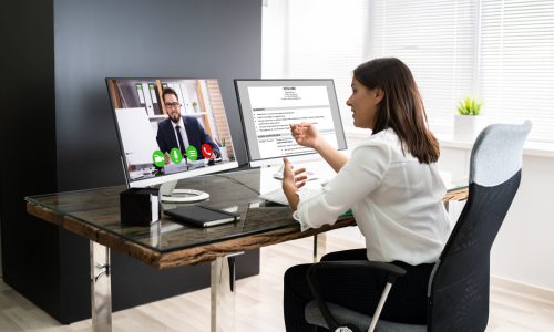 Online Video Conference Job Interview Meeting Call